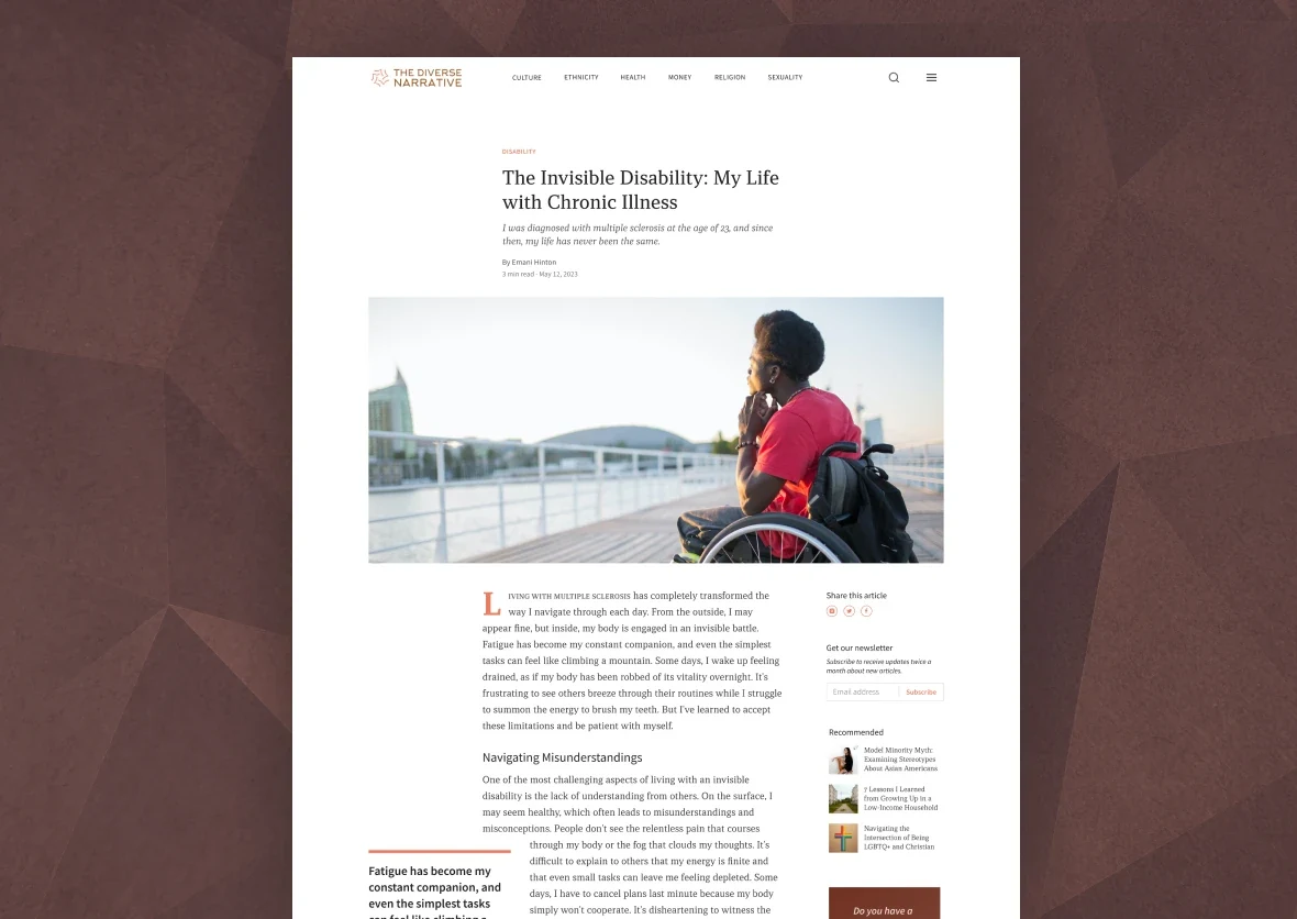 The Diverse Narrative article page