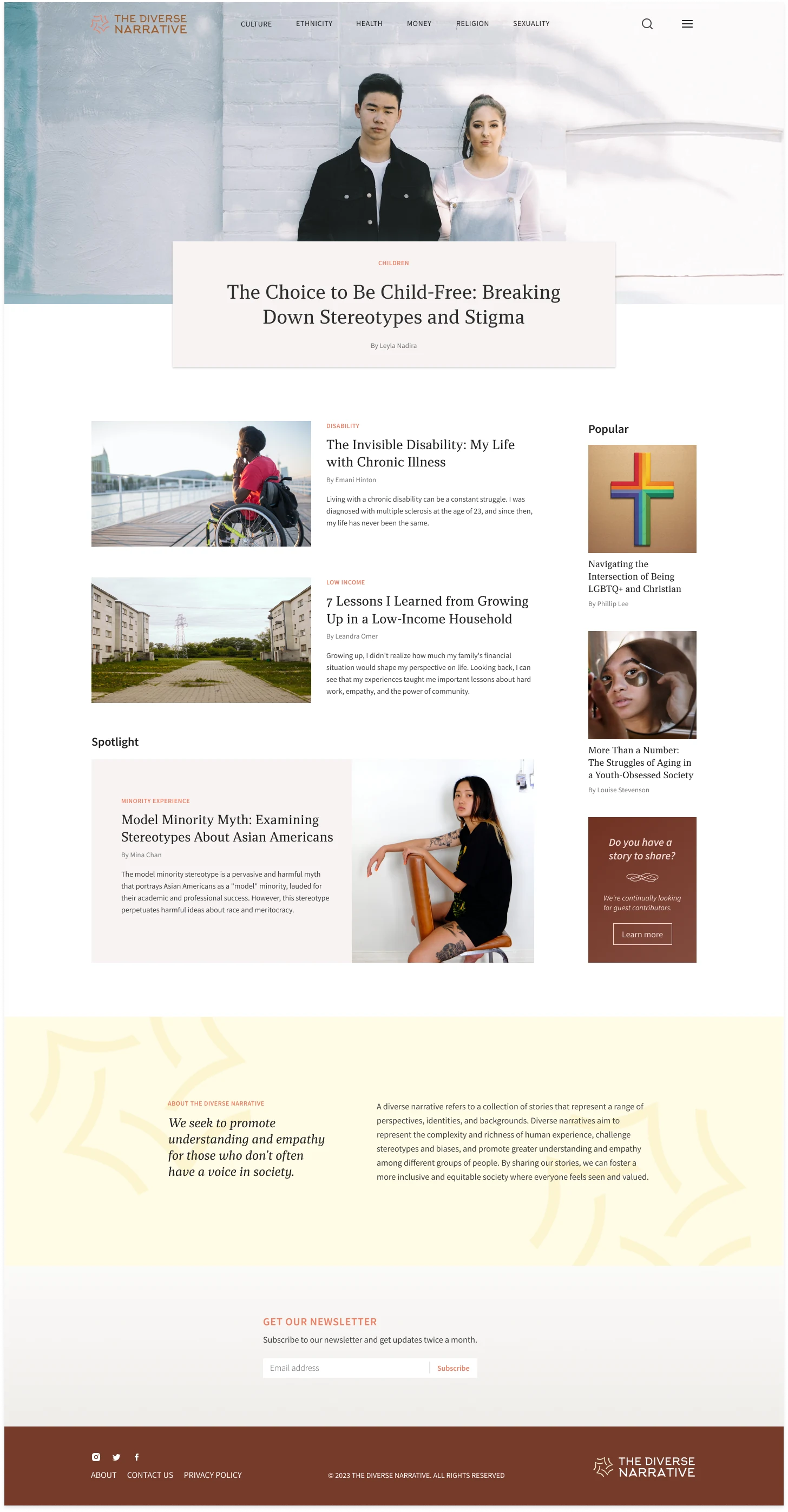 Homepage – first iteration