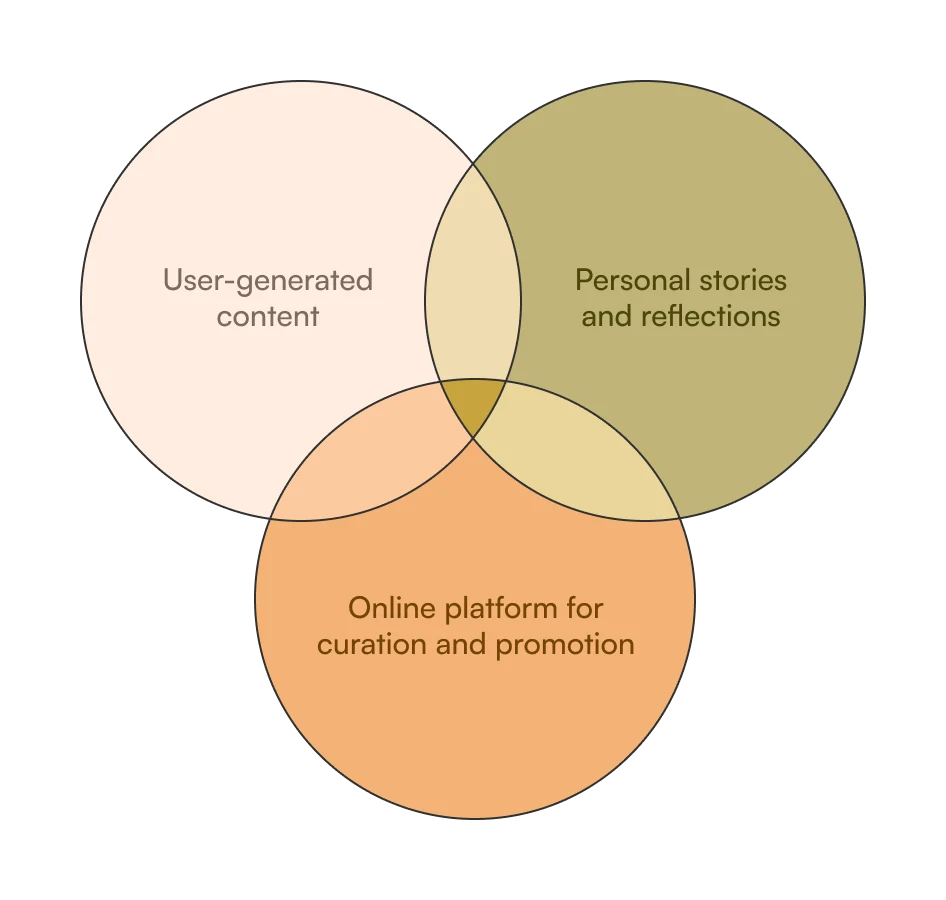 Venn diagram showing the unique space The Diverse Narrative occupies