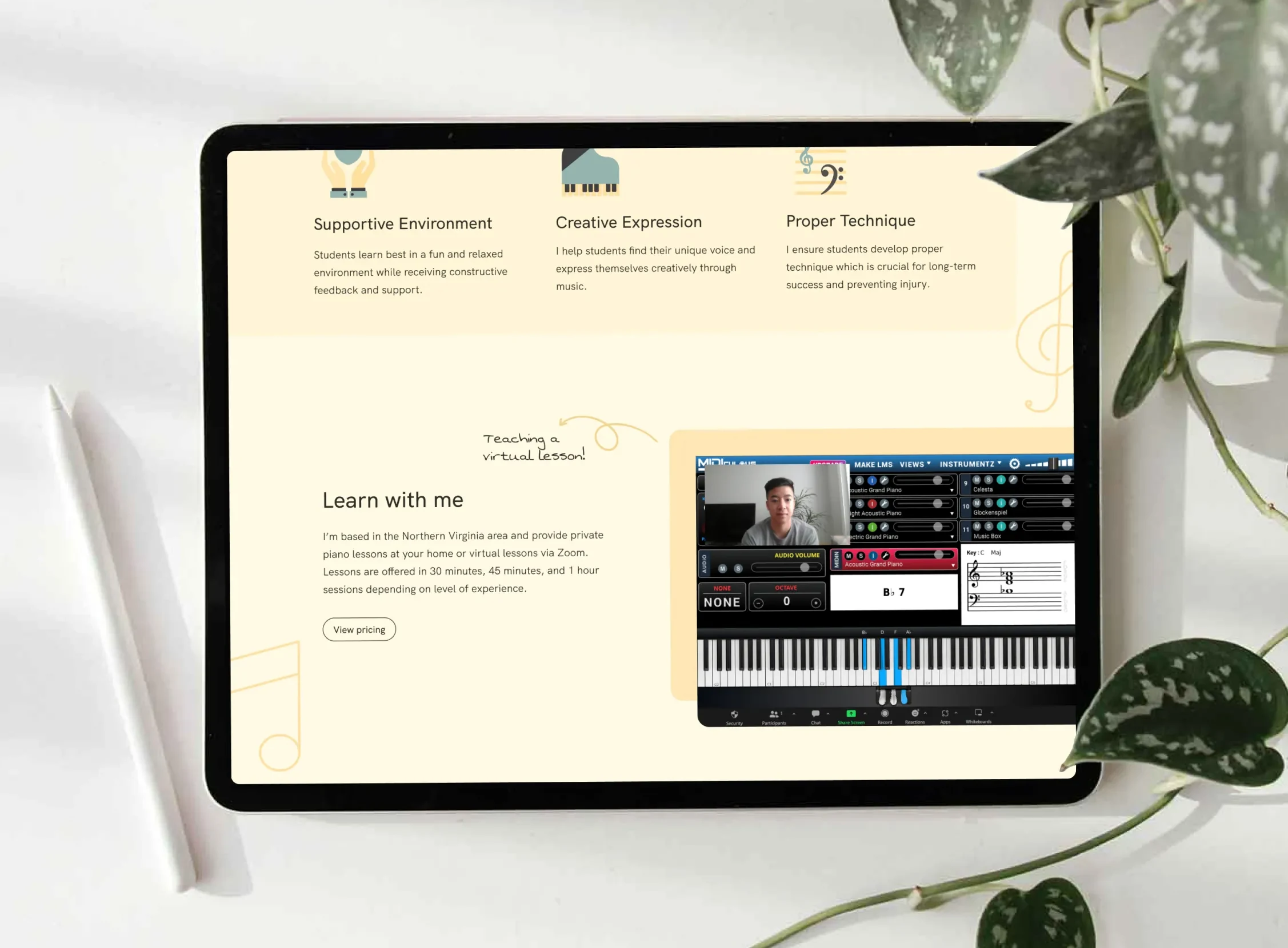 Tim Cheng Music on tablet